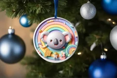 Round Christmas Ornament Sublimation|Clipart Product Image 3