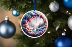 Pastel Christmas Candy Scene Sublimation PNG Product Image 4