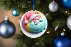3D Martzipan Santa Round Ornament Sublimation PNG Product Image 4