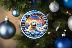Snow Made Wall Puppy Round Ornament PNG Product Image 1