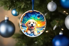 Snow Made Wall Puppy Round Ornament PNG Product Image 4