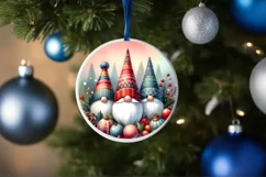 Colorful Pastel Watercolor Christmas Gnome Image PNG Product Image 1