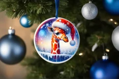 3D Giraffe Portrait Winter Scene PNG Product Image 4