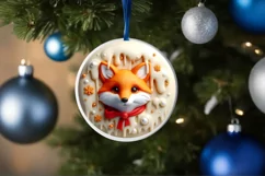 3D Marzipan Christmas Fox Sublimation Clipart PNG Product Image 4