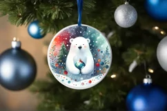 Colorful Polar Bear Winter Scene PNG Product Image 4