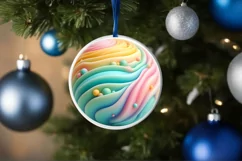 Pastell 3d Round Ornament Christmas PNG Product Image 4