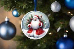 Santa Christmas Round Ornament Sublimation PNG Product Image 4