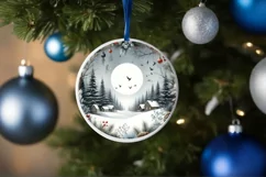 Winter Whispers Round Ornament Sublimation PNG Product Image 4