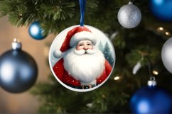 Watercolor Christmas Santa Ornament Sublimation PNG Product Image 4