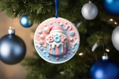 Pastel 3D Martzipan Santa's Boy Ornament Sublimation PNG Product Image 4