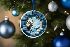 Deer in Winter Woodland Scene Sublimation Clipart PNG Product Image 4