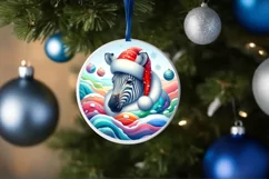 Zebra Portrait Winter Scene Sublimation PNG Product Image 4
