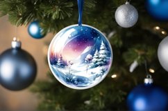 3D Winter Champagne Round Ornament Sublimation PNG Product Image 4