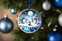 Winter Scene with Penguins Sublimation PNG Product Image 4