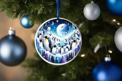 Winter Scene with Penguins Sublimation PNG Product Image 4