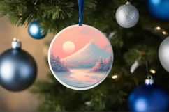 Christmas Candy Scene Round Ornament PNG Product Image 1