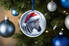 Zebra Portrait Christmas Ornament PNG Product Image 1