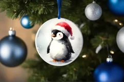 Christmas Penguin Ornament PNG Product Image 1