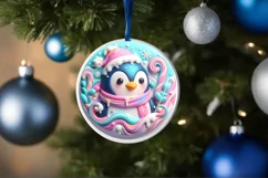 Christmas Penguin Ornament PNG Product Image 4