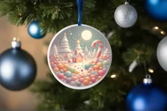 Christmas Candy Scene Round Ornament PNG Product Image 1