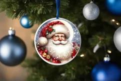 Santa Christmas Round Ornament PNG Product Image 4