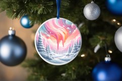 Winter Scene Round Ornament Sublimation PNG Product Image 1