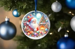Colorful Pastel Watercolor Scene Santa Sublimation PNG Product Image 4