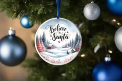 Believe in Santa Round Ornament PNG Product Image 4