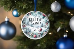 Winter Scene with Believe in Santa Round Ornament Product Image 4