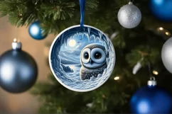 Owl Smiling Icy Wall Sublimation Clipart PNG Product Image 4