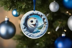 Owl Smiling Icy Wall Sublimation Clipart PNG Product Image 1
