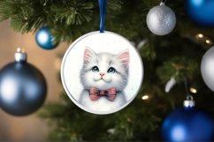 Round Christmas Image with Cat Product Image 1