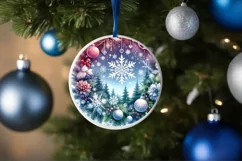 Snow Flake Christmas Ornament Sublimation PNG Product Image 1