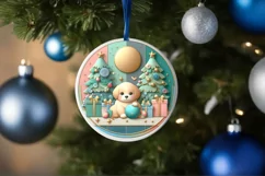 Round Christmas Ornament Sublimation|Clipart Product Image 1