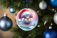 3D Santa with Winter Scene Ornament PNG Product Image 4