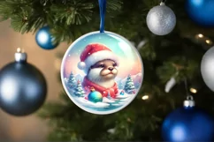 Colorful Otter with Santa Hat Digital Painting Product Image 4