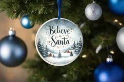 Believe in Santa Round Ornament PNG Product Image 4