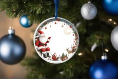 Santa Round Ornament Sublimation PNG Product Image 4