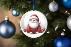 Santa Round Ornament Sublimation PNG Product Image 4