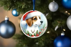 Dog Round Ornament Sublimation PNG Product Image 1