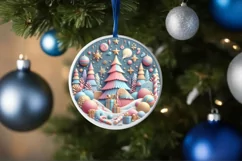 Round Christmas Ornament Sublimation|Clipart Product Image 3