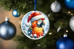3D Parrot Santa Hat Ornament Sublimation PNG Product Image 4
