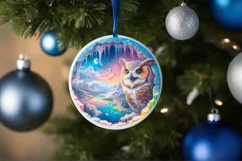 Icy Wall Owl Decorative Sublimation Clipart PNG Product Image 4