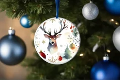 Christmas Reindeer Round Decor Sublimation Clipart PNG Product Image 4