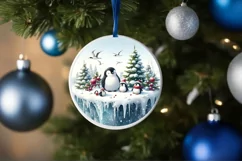 Santa with Penguins Melting Edges PNG Product Image 4