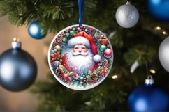 Colorful Santa Christmas Ornament Sublimation PNG Product Image 4