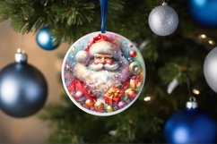 Colorful Santa Christmas Ornament Sublimation PNG Product Image 1