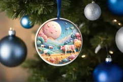 Round Christmas Ornament Sublimation|Clipart Product Image 1