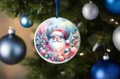 Santa Christmas Round Centerpiece Sublimation Clipart PNG Product Image 1