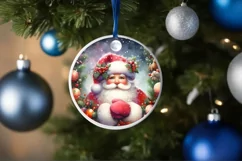 Santa Christmas Round Centerpiece Sublimation Clipart PNG Product Image 4